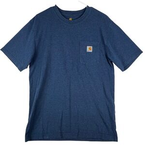 Carhartt Pocket T-Shirt Mens M K87 Blue Heather Short Sleeve Original Fit